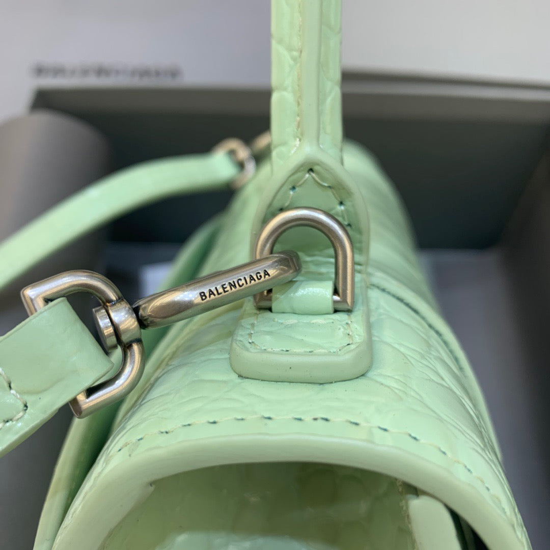 Balen Hourglass Small Handbag In Light Green, For Women, Bags 9in/23cm