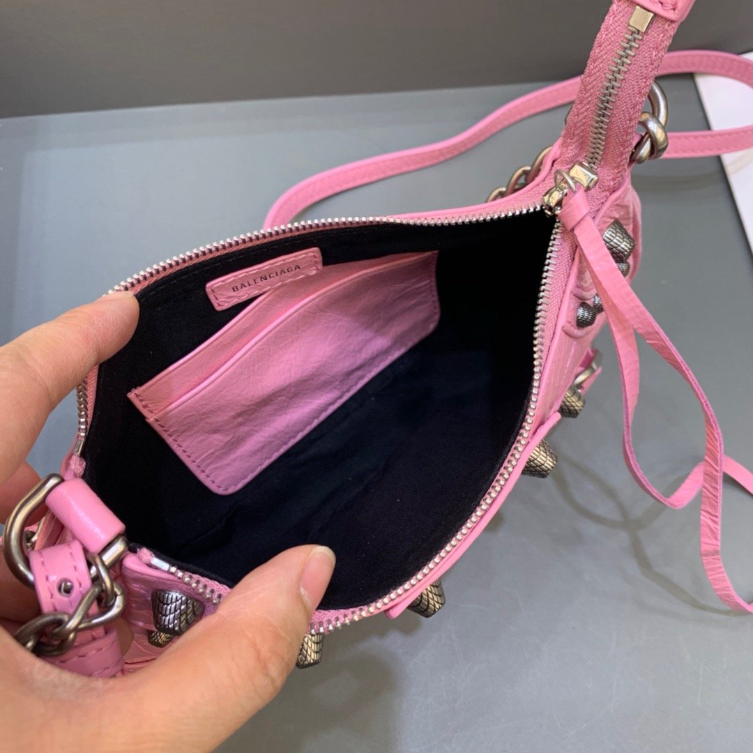 Balen Le Cagole Mini Bag With Chain Light Pink, For Women, Bags 8.2in/21cm