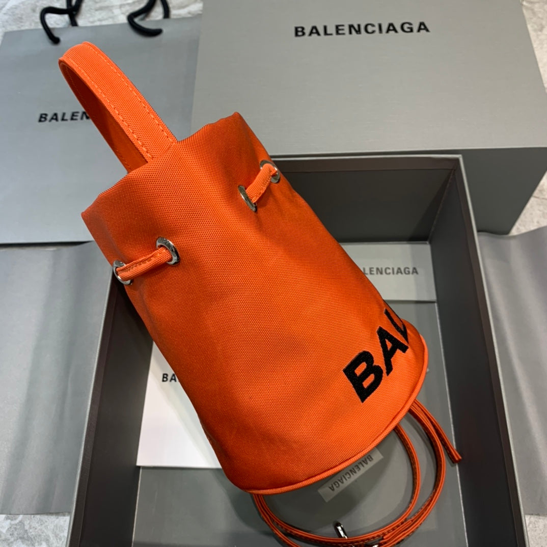 Balen Le Cagole Medium Bucket Bag In Orange, For Women, Bags 11.8in/30cm