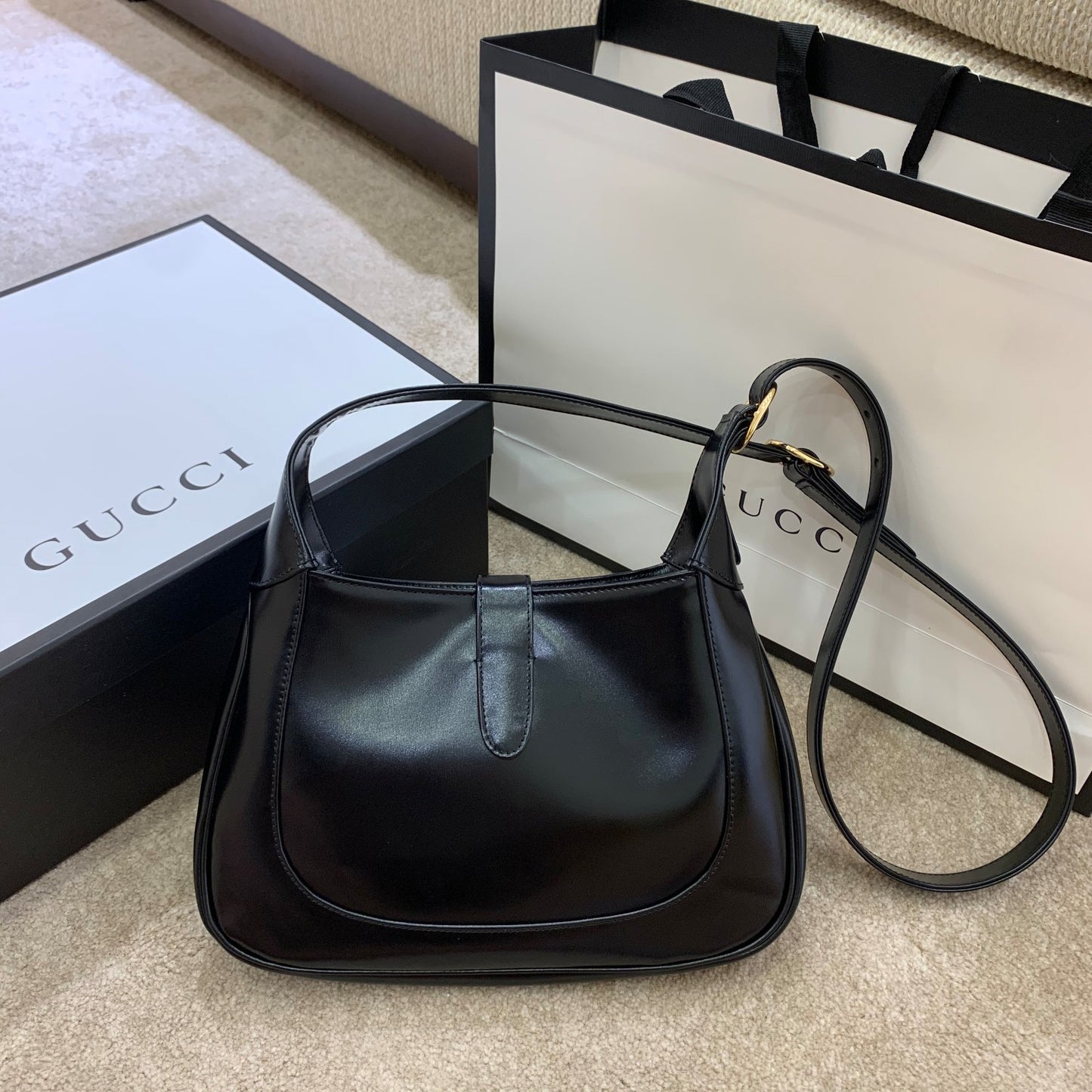 gg Jackie 1961 Small Shoulder Bag Black For Women 10.8in/27.4cm gg 636709 10O0G 1000