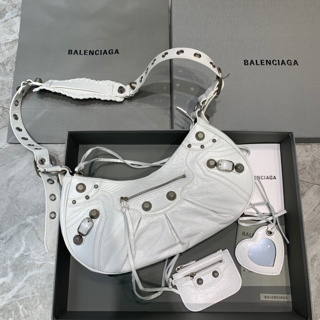 Balen Le Cagole XS Shoulder Bag In White, For Women, Bags 13in/33cm