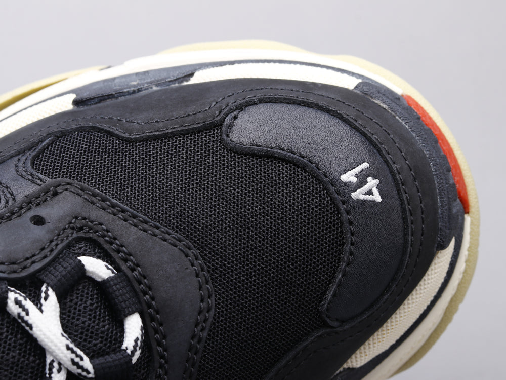 BL - Bla Triple S Black and Red Sneaker