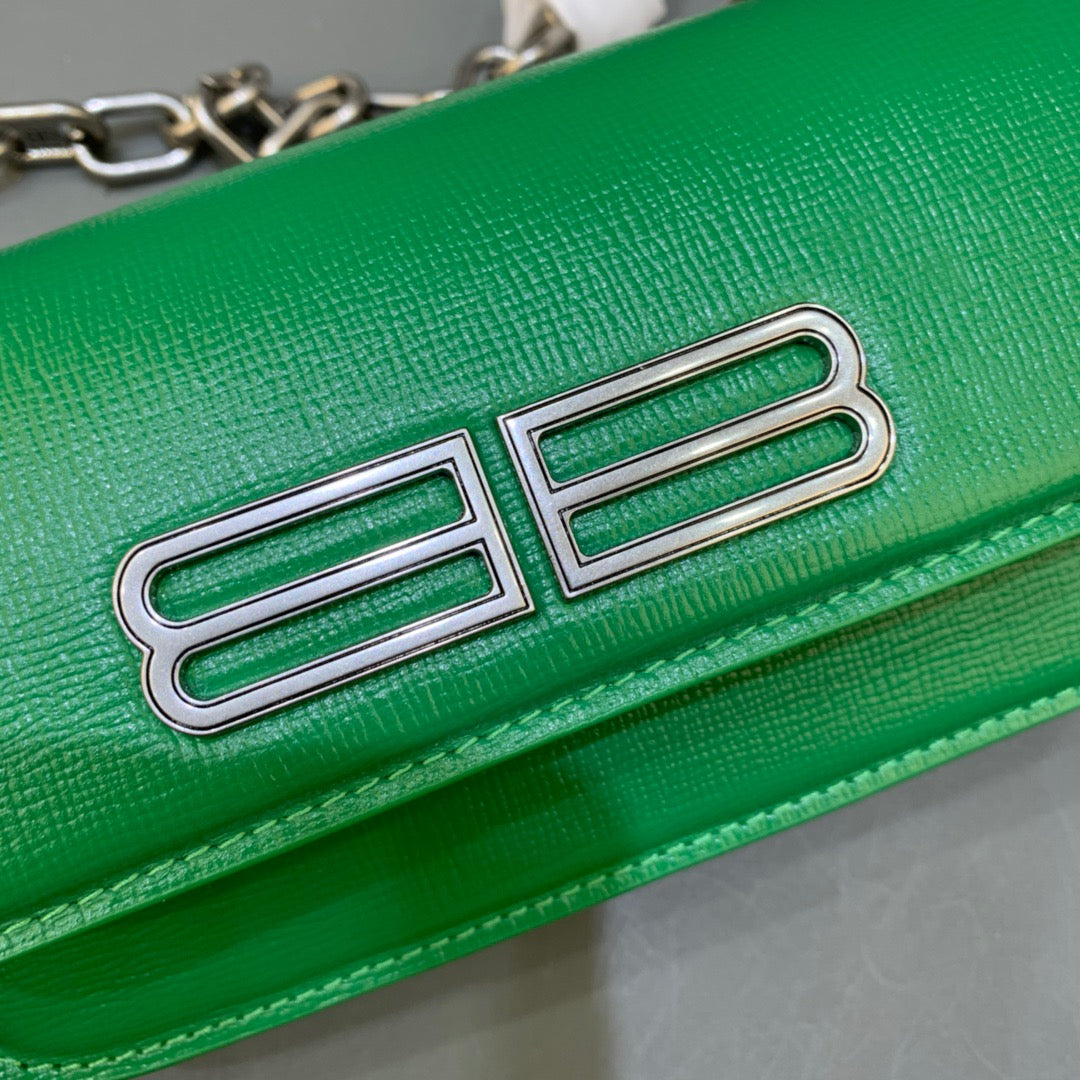 Balen Gossip Small On Chain Shoulder Bag Green, For Women, Bags 7.4in/19cm