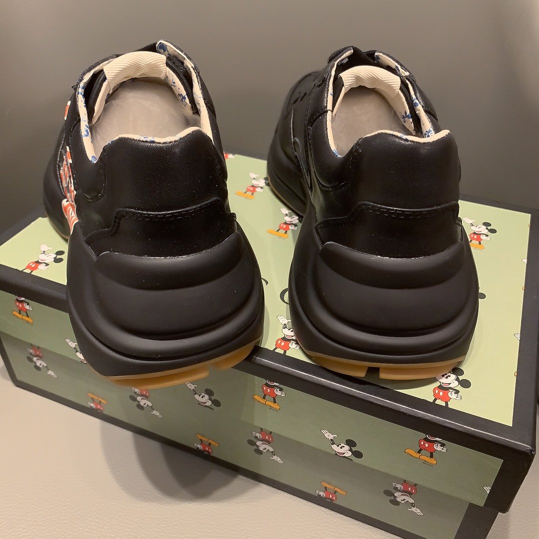BL-GCI RHYTON VINTAGE TRAINER LOGO BLACK SNEAKER 144