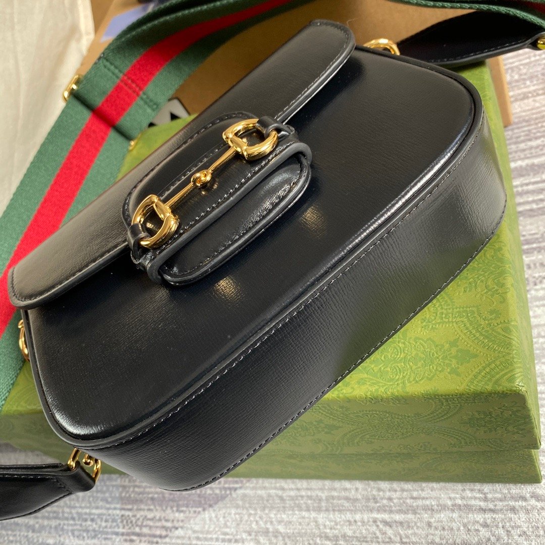 gg Horsebit 1955 Mini Bag Black For Women, Women’s Bags 8in/21cm gg 658574 18YSG 1060