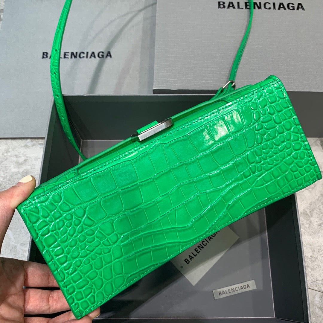 Balen Hourglass Small Handbag In Green, For Women, Bags 9in/23cm