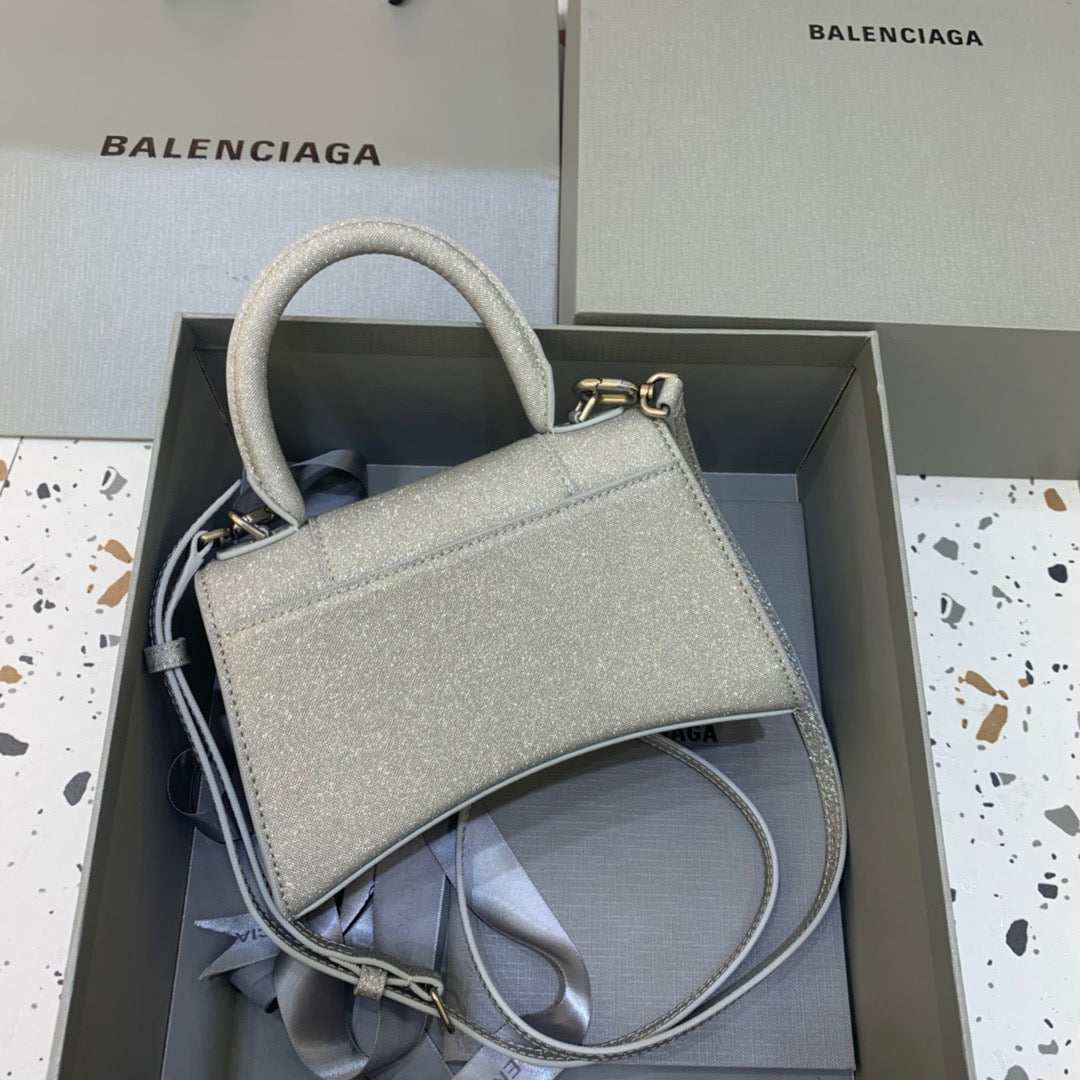 Balen Hourglass XS Handbag In Grey, For Women, Bags 7.4in/19cm 5928332102G1501