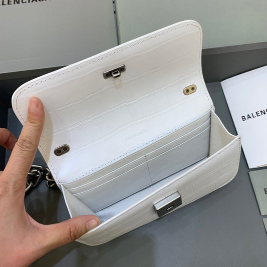 Balen Gossip Small On Chain Shoulder Bag White, For Women, Bags 7.4in/19cm