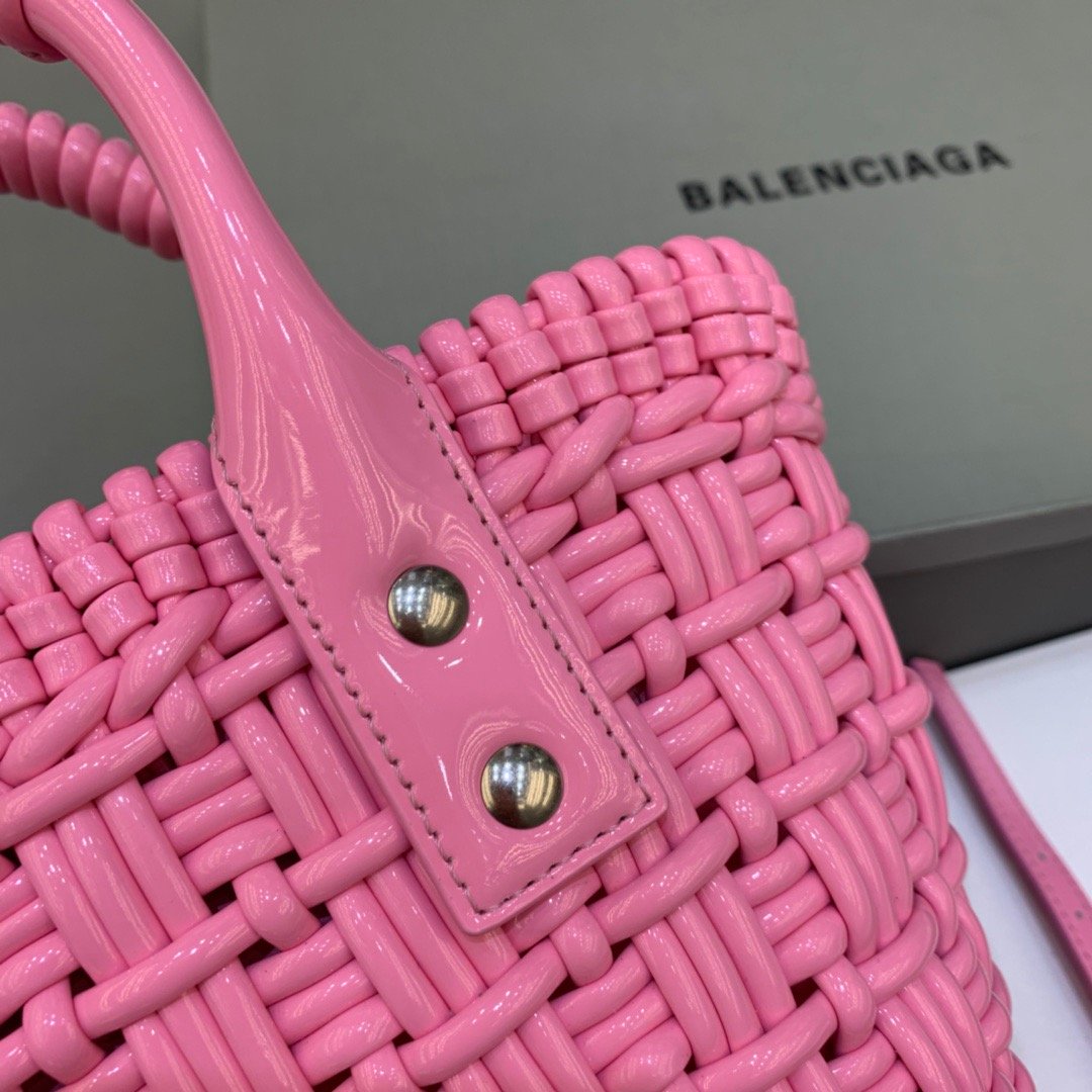 Balen Bistro XS Basket With Strap In Pink, For Women, Bags 16.1in/41cm 6713422IE3Y5812