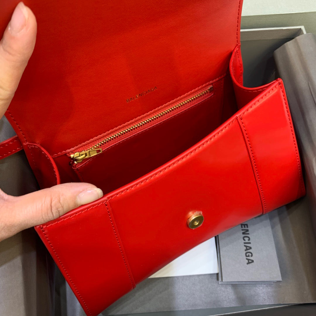 Balen Hourglass Small Handbag In Bright Red, For Women, Bags 9in/23cm 5935461QJ4M6406