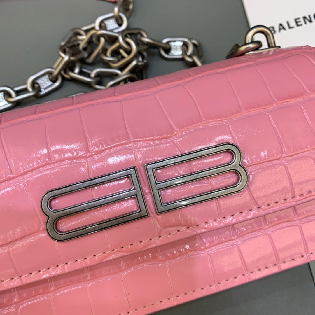 Balen Gossip Small On Chain Shoulder Bag Pink, For Women, Bags 7.4in/19cm