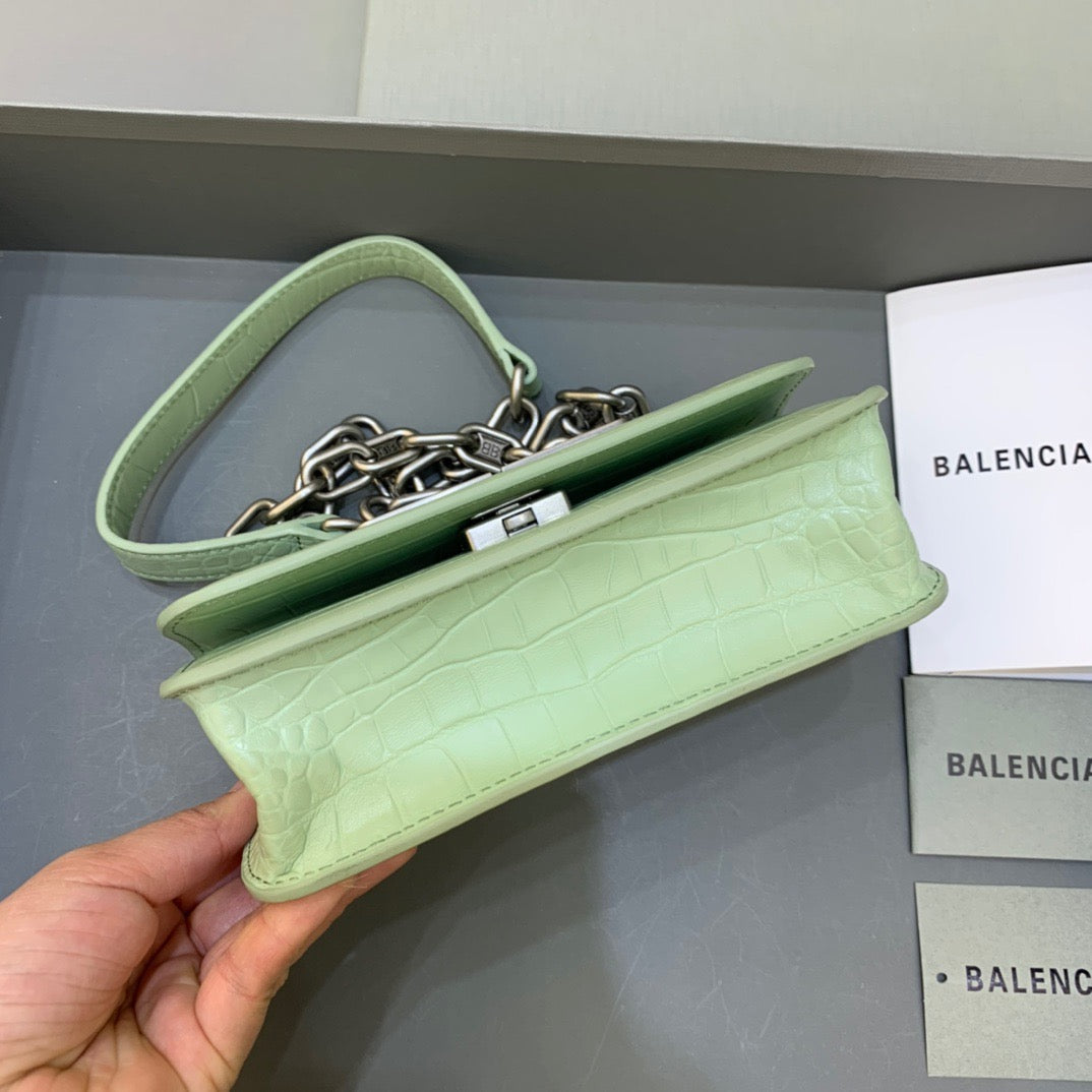 Balen Gossip Small On Chain Shoulder Bag Light Green, For Women, Bags 7.4in/19cm