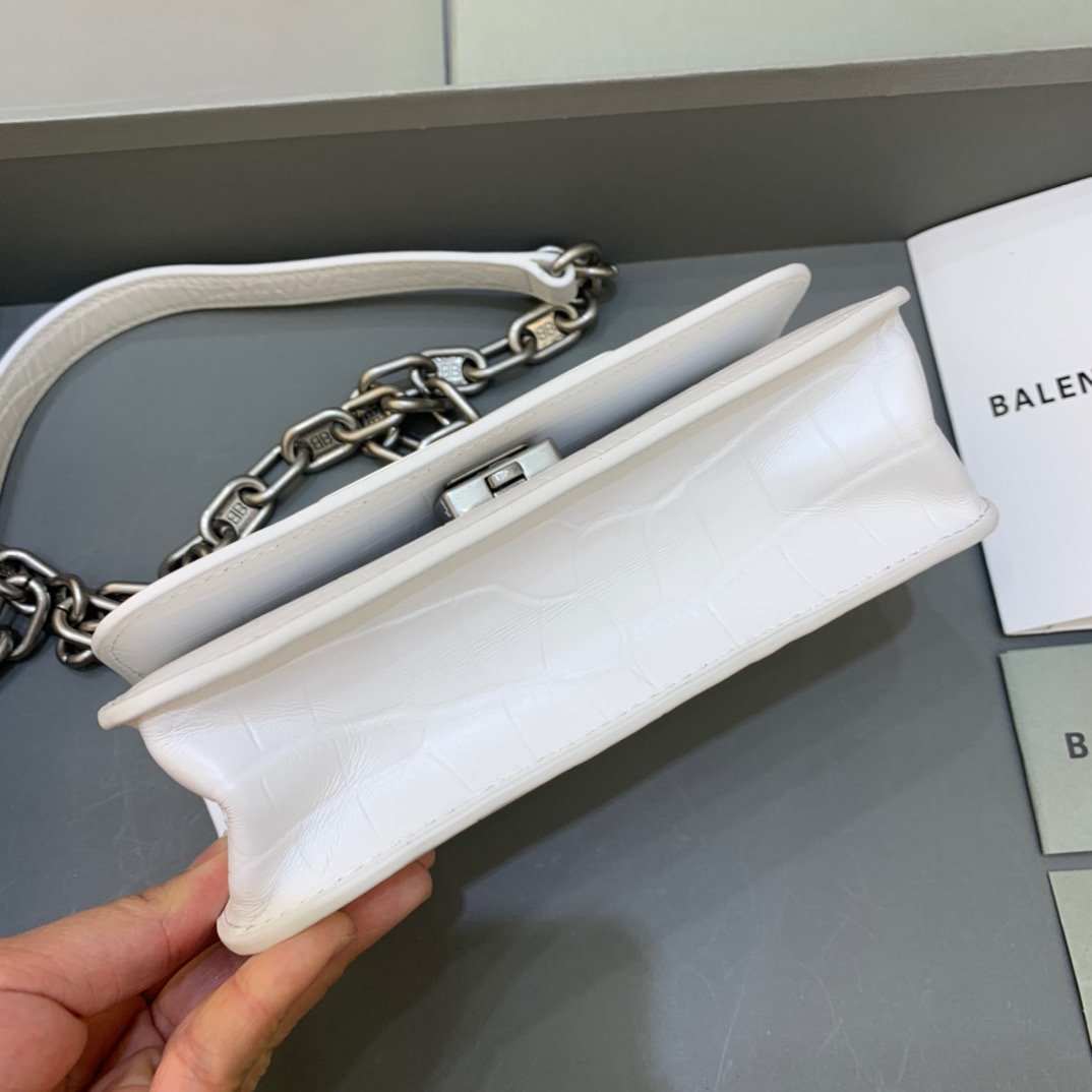 Balen Gossip Small On Chain Shoulder Bag White, For Women, Bags 7.4in/19cm