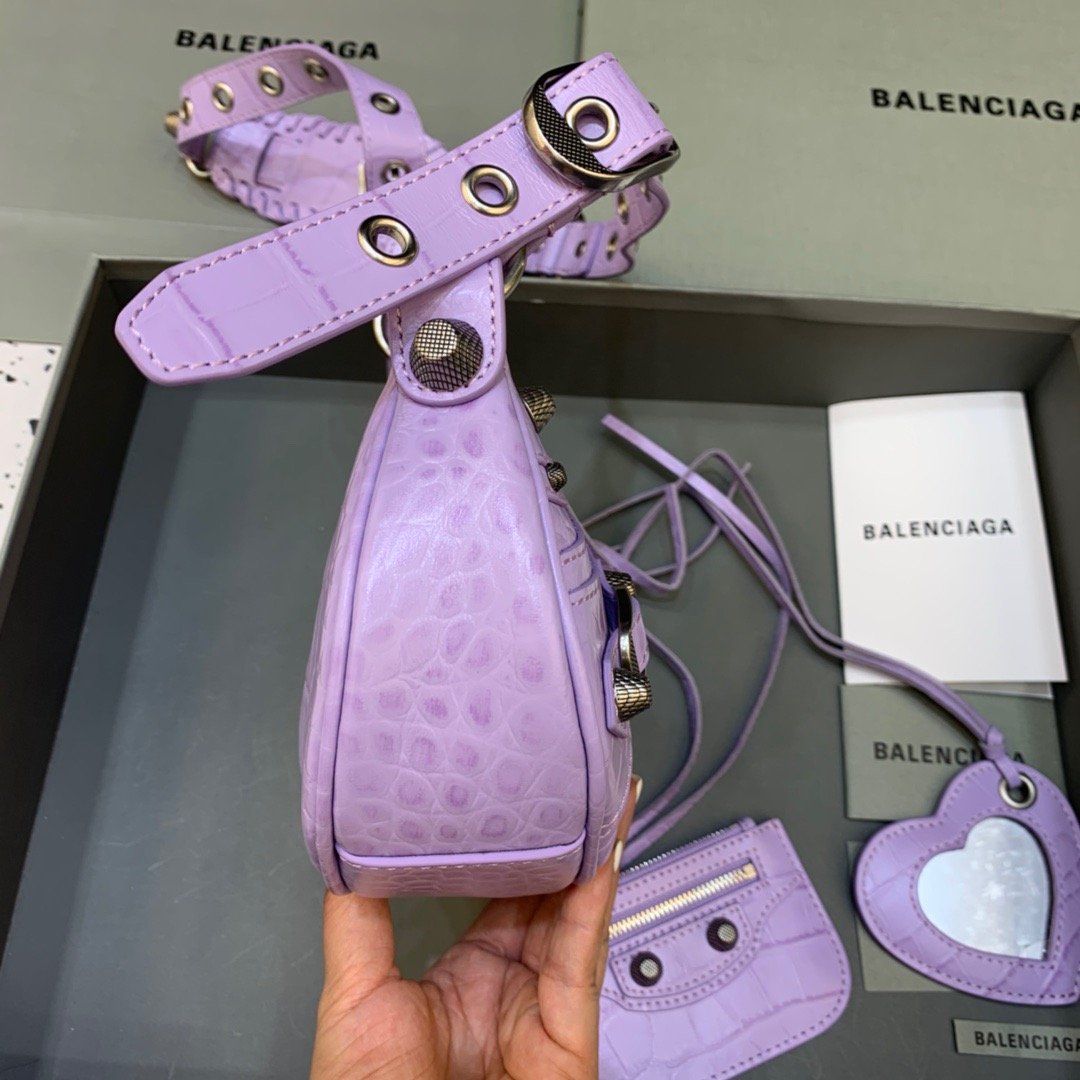 Balen Le Cagole XS Shoulder Bag In Light Purple, For Women, Bags 10.2in/26cm 67130923EBY5306