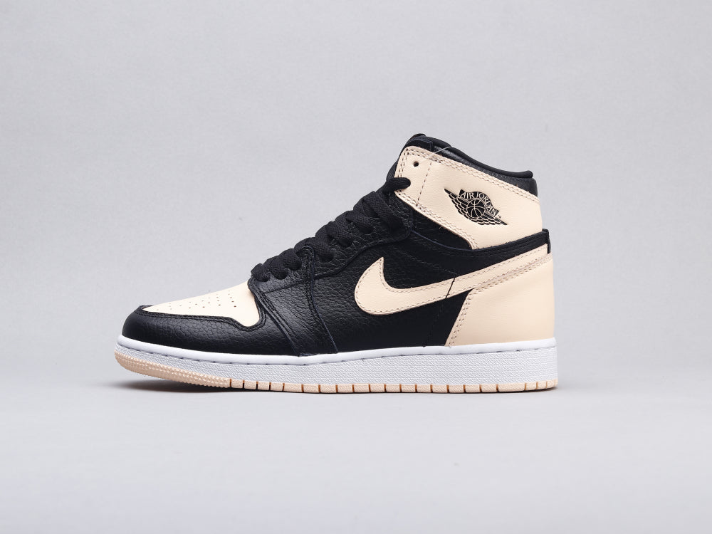 BL - AJ1 black pink toe women's shoes