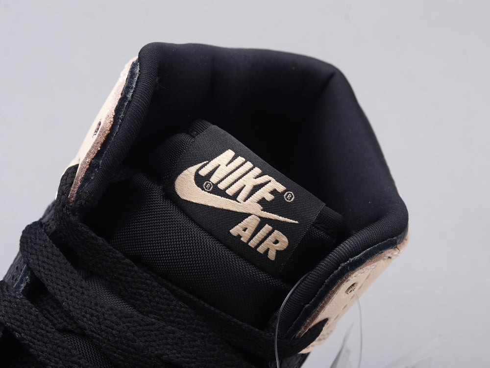 BL - AJ1 black pink toe women's shoes