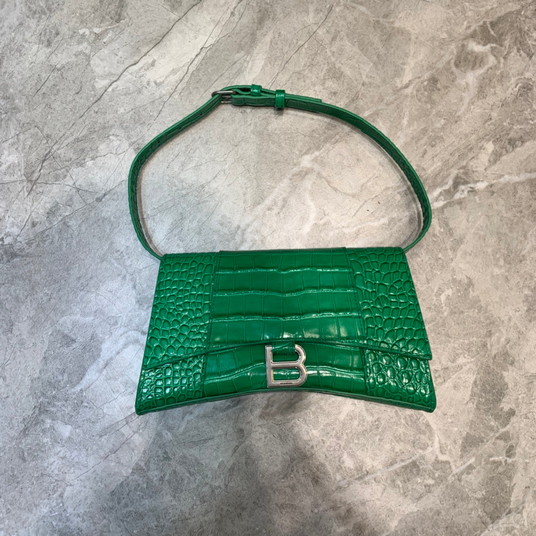 Balen Hourglass Handbag In Green, For Women, Bags 9.8in/25cm