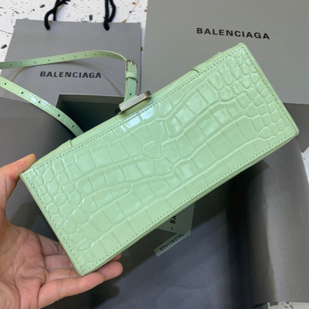 Balen Hourglass Small Handbag In Light Green, For Women, Bags 9in/23cm