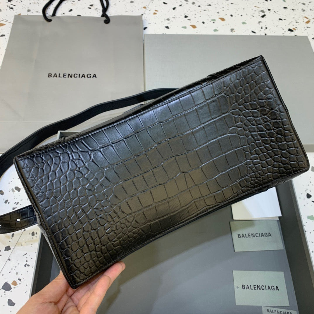 Balen Downtown Medium Shoulder Bag In Black, For Women, Bags 12.6in/32cm