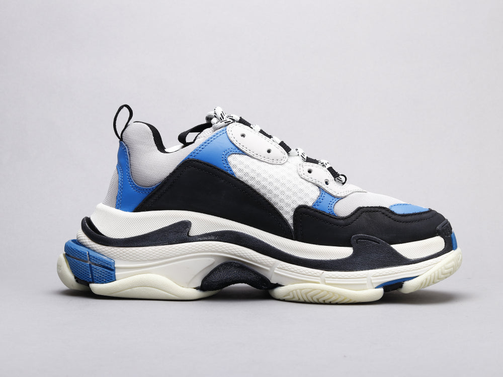 BL - Bla Triple S Black And White Blue Sneaker