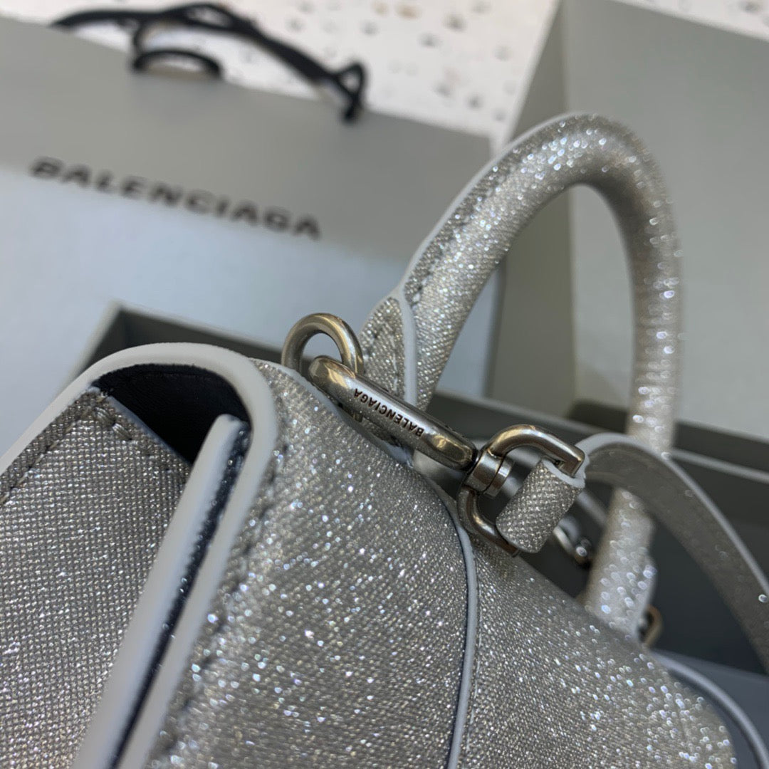 Balen Hourglass XS Handbag In Grey, For Women, Bags 7.4in/19cm 5928332102G1501