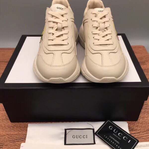 BL-GCI Ivory Leather Rhyton Square Logo Sneaker 048