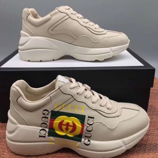 BL-GCI Ivory Leather Rhyton Square Logo Sneaker 048