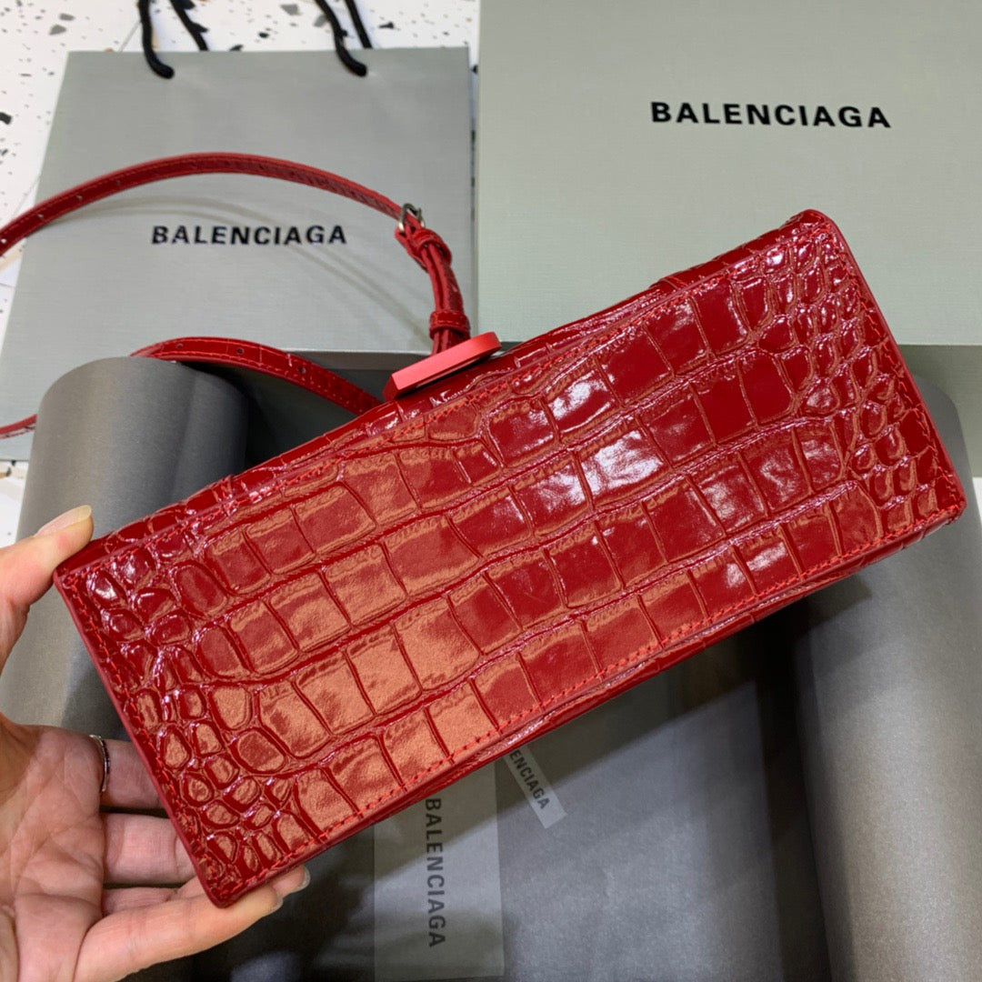 Balen Hourglass Small Handbag In Red, For Women, Bags 9in/23cm