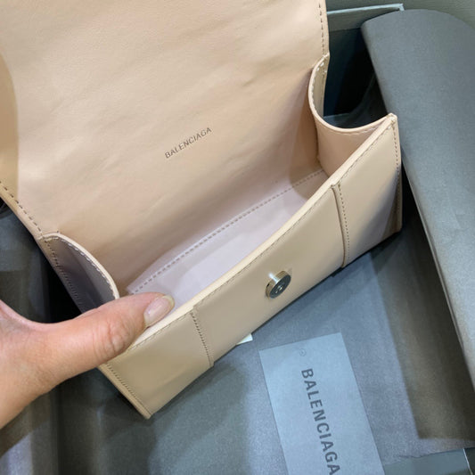 Balen Hourglass XS Handbag In Beige, For Women, Bags 7.4in/19cm