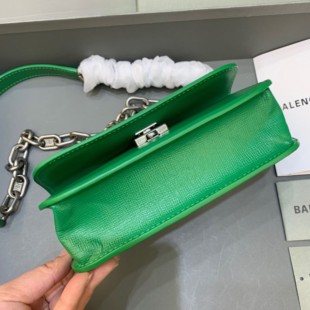 Balen Gossip Small On Chain Shoulder Bag Green, For Women, Bags 7.4in/19cm