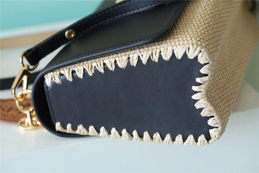 LV Twist MM Raffia Black For Women, Shoulder And Crossbody Bags 9.1in/23cm LV