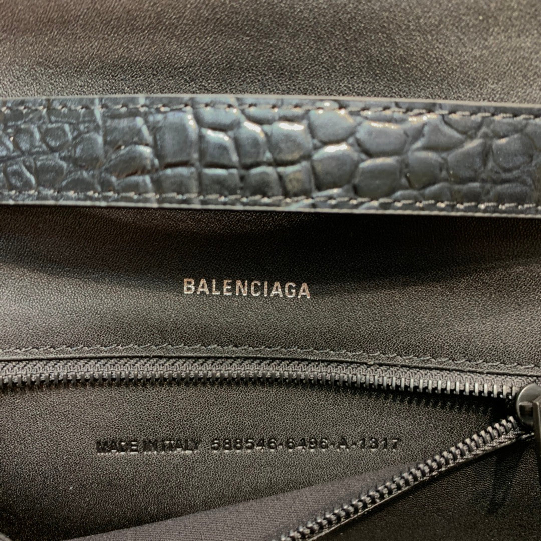 Balen Hourglass Handbag In Black, For Women, Bags 9.8in/25cm