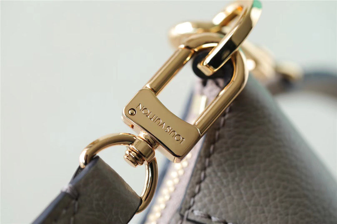 LV Bagatelle Monogram Empreinte Tourterelle Gray / Creme Beige For Women, Shoulder And Crossbody Bags 22cm/8.7in LV M46112