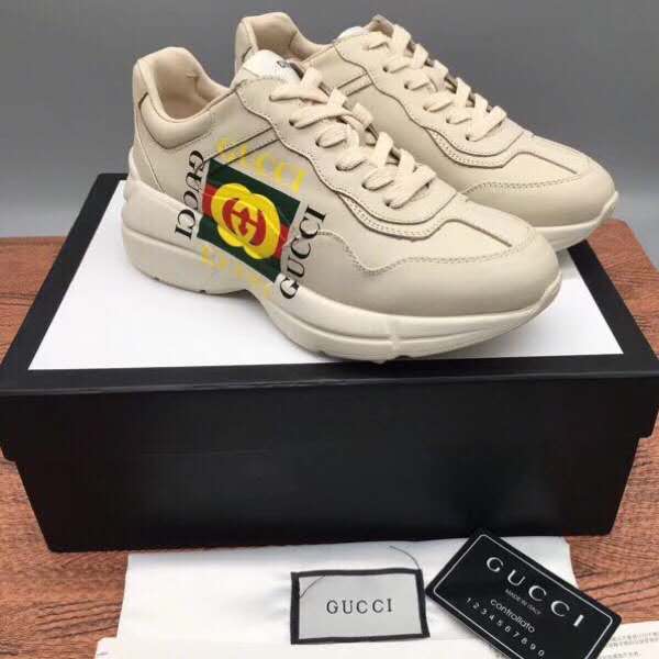BL-GCI Ivory Leather Rhyton Square Logo Sneaker 048