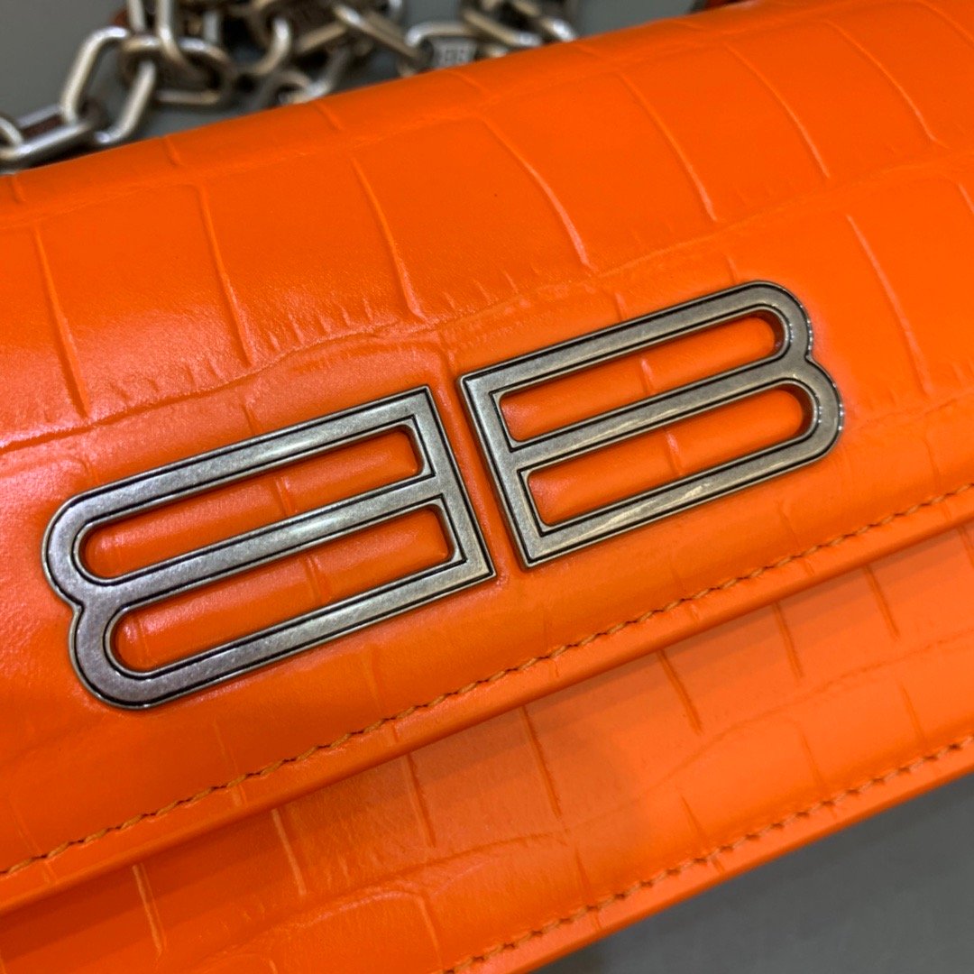 Balen Gossip Small On Chain Shoulder Bag Orange, For Women, Bags 7.4in/19cm