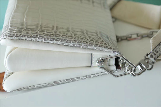 LV Coussin PM High Shiny Alligator White For Women, Shoulder And Crossbody Bags 10.2n/26cm LV