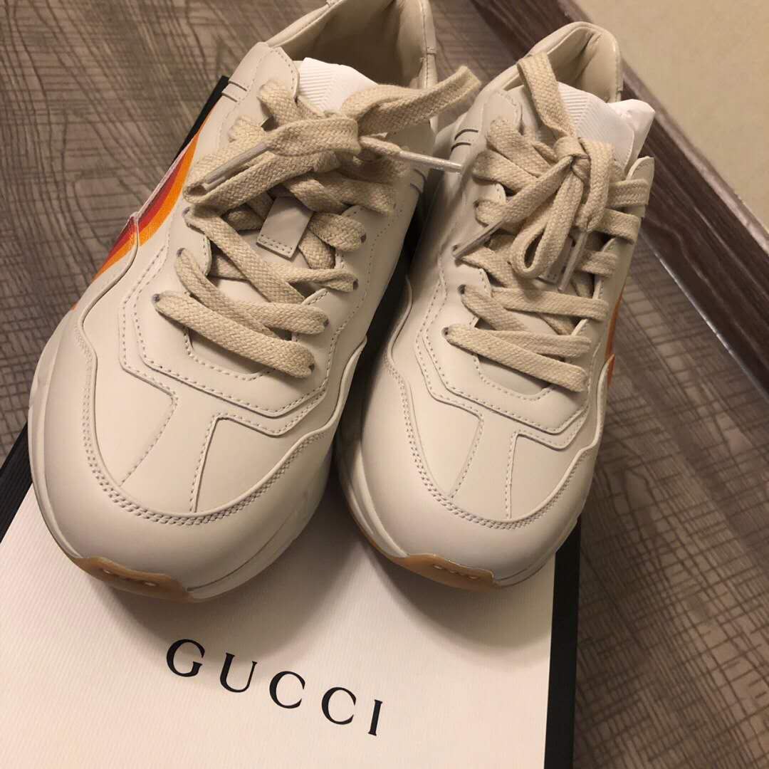 BL-GCI Ivory Leather Rhyton Square Logo Sneaker 048