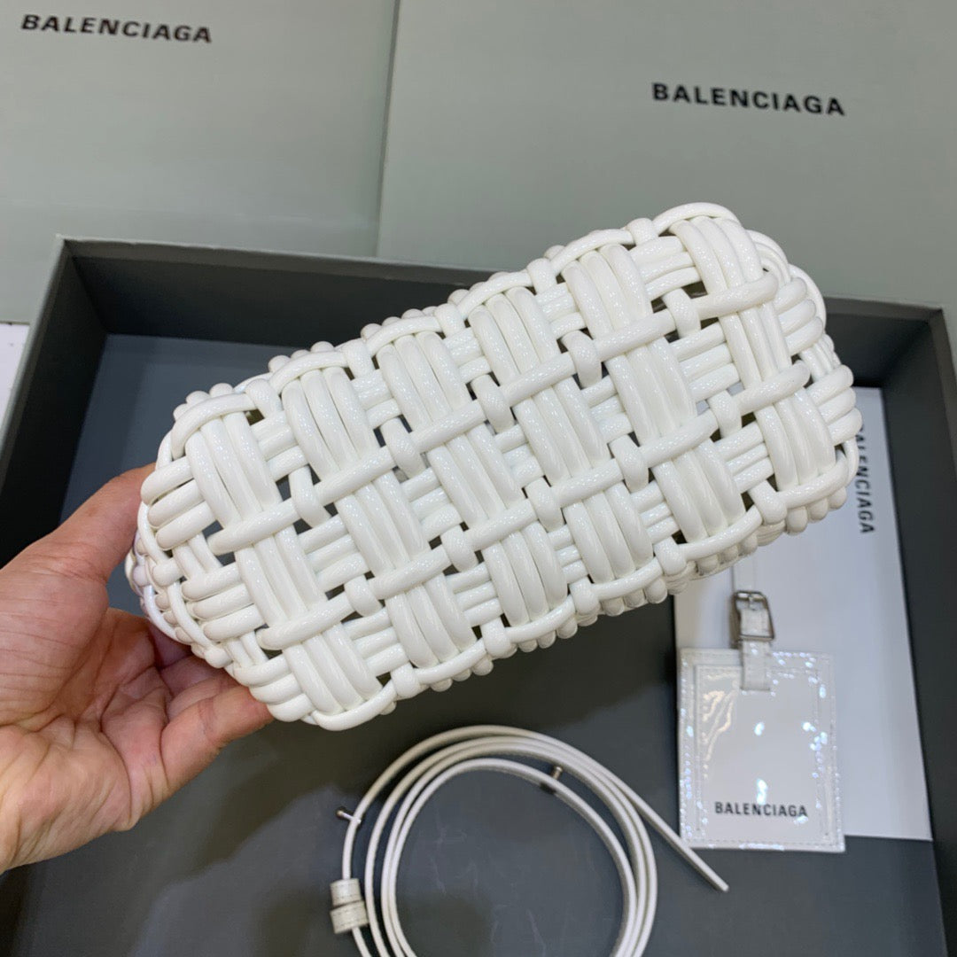 Balen Bistro XS Basket With Strap In White, For Women, Bags 16.1in/41cm 6713422IE3Y9000