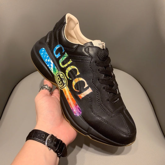 BL-GCI RHYTON VINTAGE TRAINER BLACK SNEAKER 145