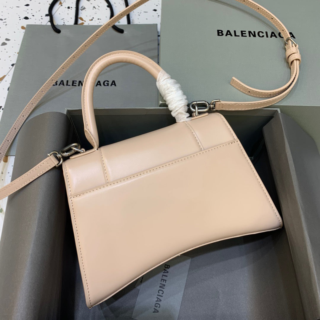 Balen Hourglass Small Handbag In Beige, For Women, Bags 9in/23cm