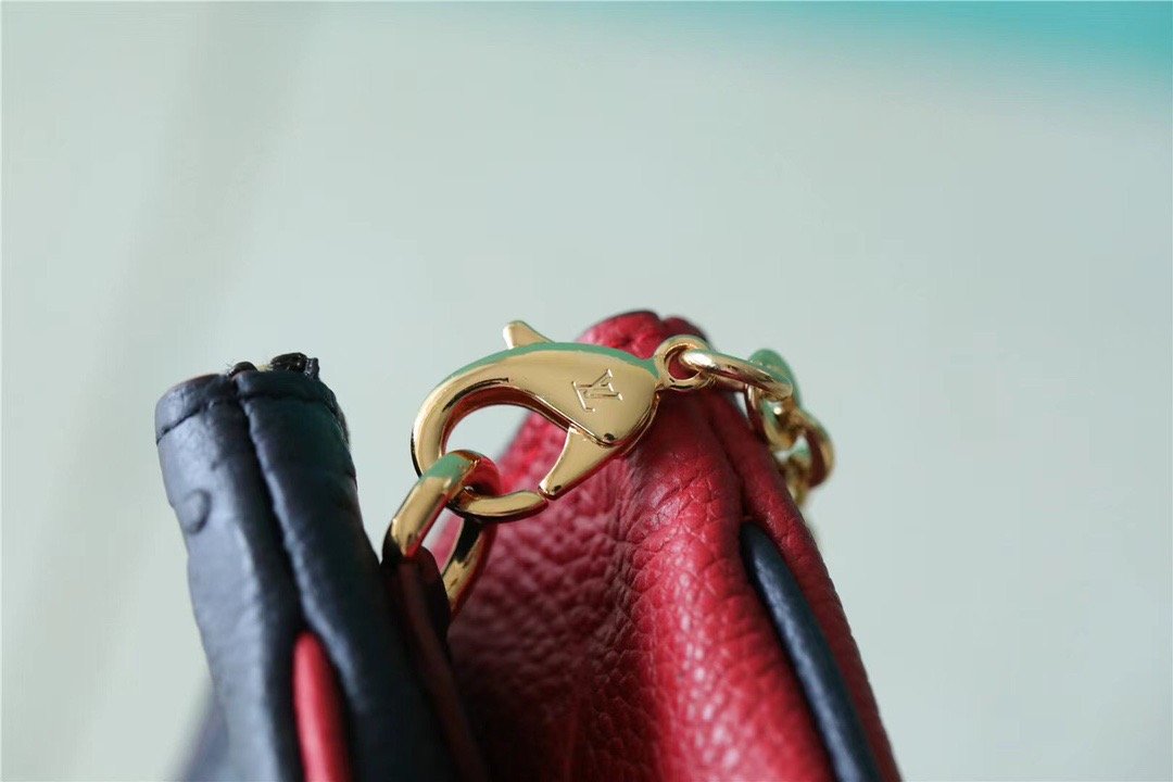 LV Double Zip Pochette Monogram Empreinte Black/Red For Women, Shoulder and Crossbody Bags 7.9in/20cm LV