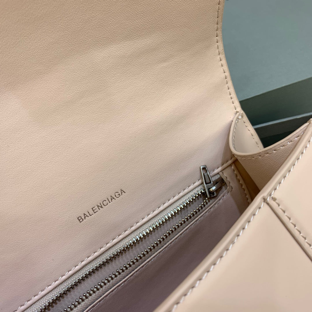 Balen Hourglass Small Handbag In Beige, For Women, Bags 9in/23cm