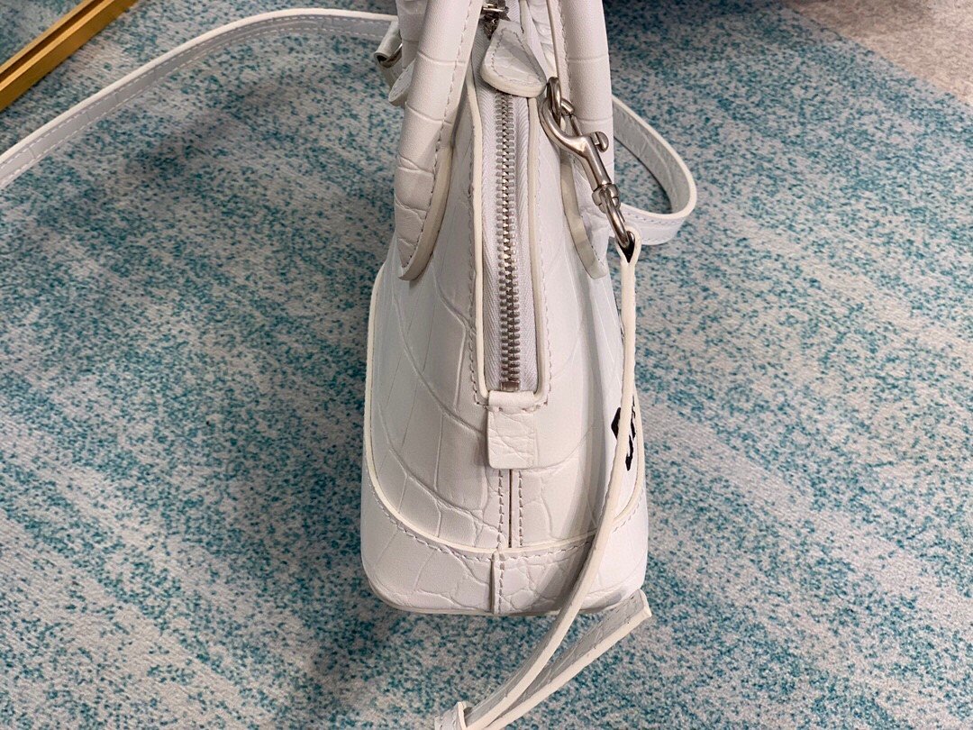 Balen Ville Mini Handbag In White, For Women, Bags 4.7in/12cm