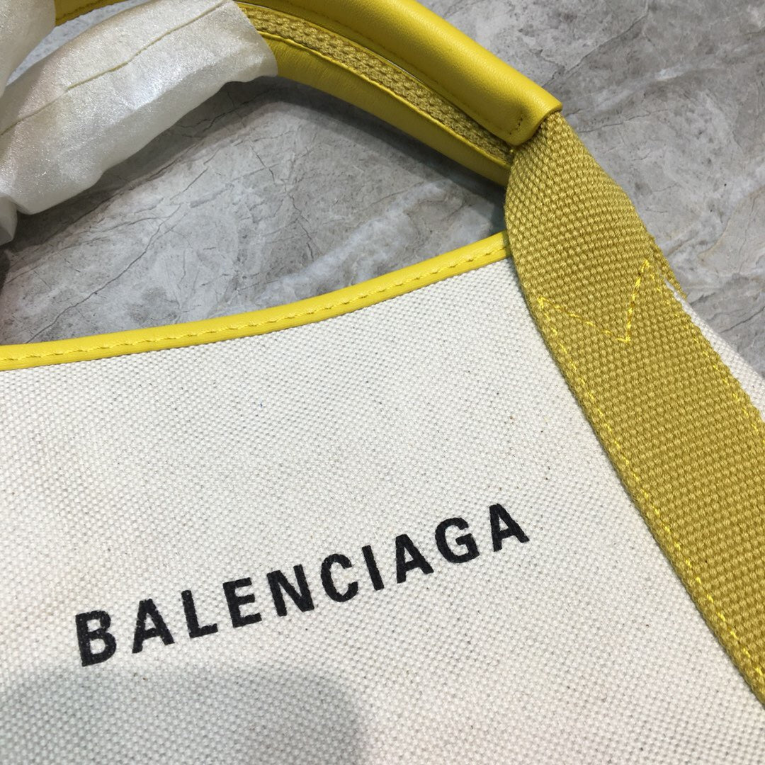 Balen Navy XS Tote Bag In Yellow, For Women, Bags 12.6in/32cm