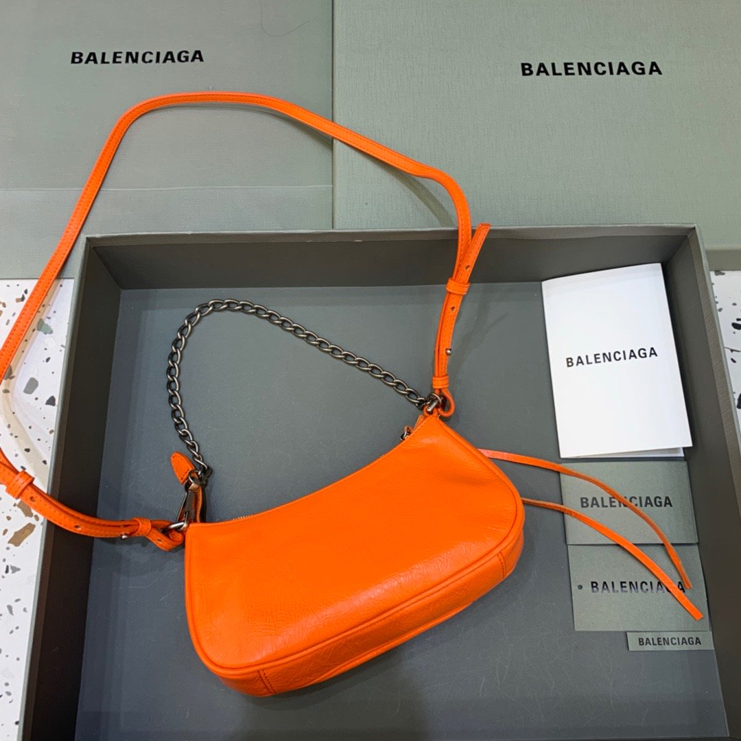 Balen Le Cagole Mini Bag With Chain In Orange, For Women, Bags 8.2in/21cm