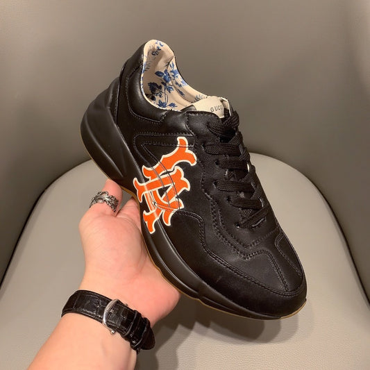 BL-GCI RHYTON VINTAGE TRAINER LOGO BLACK SNEAKER 144