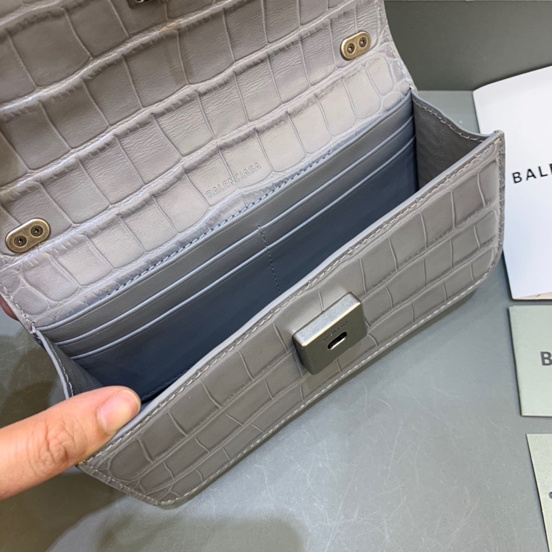Balen Gossip Small On Chain Shoulder Bag Gray, For Women, Bags 7.4in/19cm