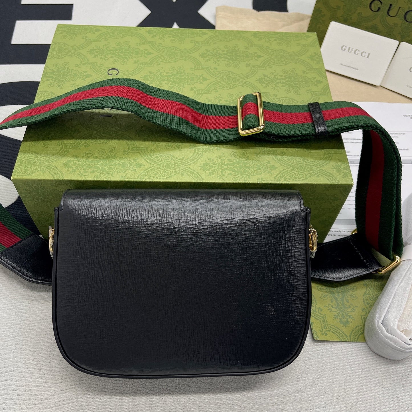 gg Horsebit 1955 Mini Bag Black For Women, Women’s Bags 8in/21cm gg 658574 18YSG 1060