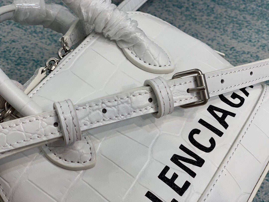 Balen Ville Mini Handbag In White, For Women, Bags 4.7in/12cm