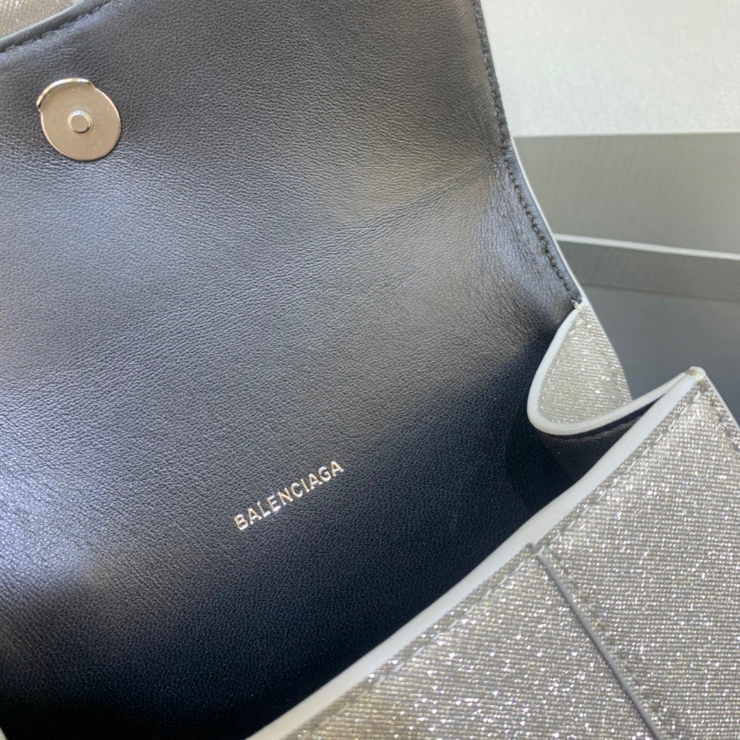 Balen Hourglass XS Handbag In Grey, For Women, Bags 7.4in/19cm 5928332102G1501